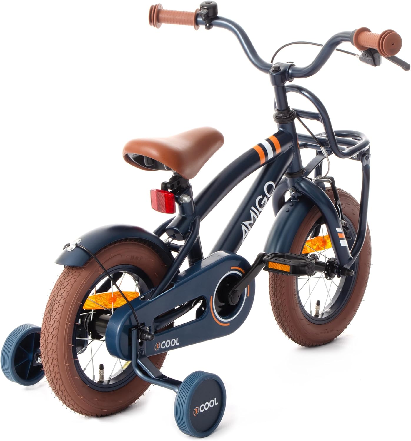 AMIGO 2Cool Boys Kids Bike 12" with Coaster Brake and V-Brake From 3 to 5 Years - Blue