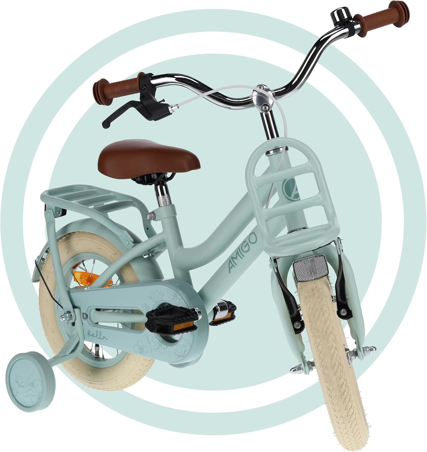 Vélo pour enfants et filles AMIGO Bella Bike 12" 21 cm Frein à rétropédalage Rose