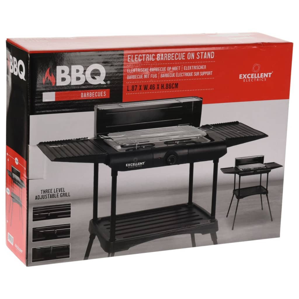 Excellent Electrics Standing Electric Barbecue Outdoor Grill with Stand