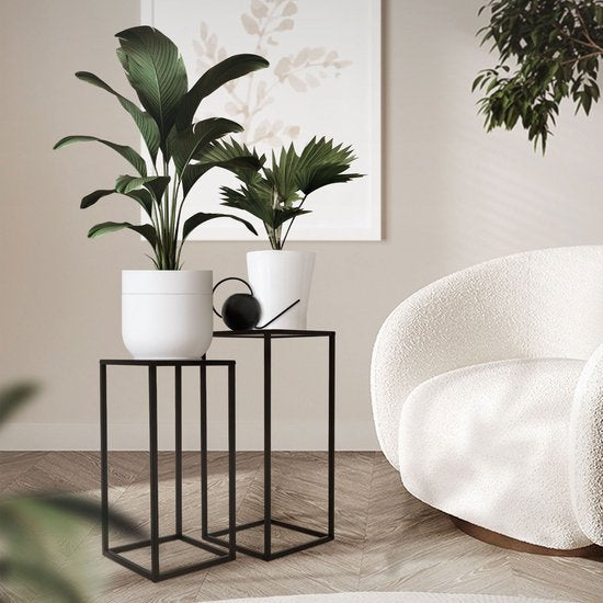 Trends4You Plantenstandaard - 50 En 60 Cm Hoog - Noir