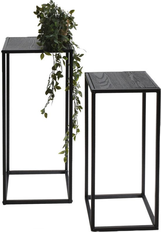 Trends4You Plantenstandaard - 50 En 60 Cm Hoog - Noir
