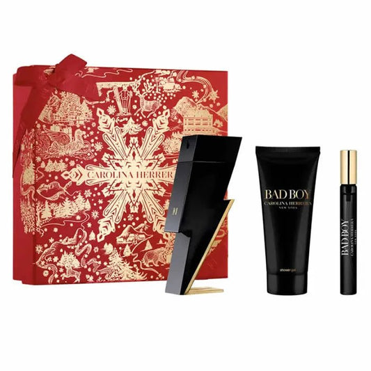 Carolina Herrera Bad Boy Eau De Toilette Vaporisateur 100ml Coffret 3 Produits - Afanaya