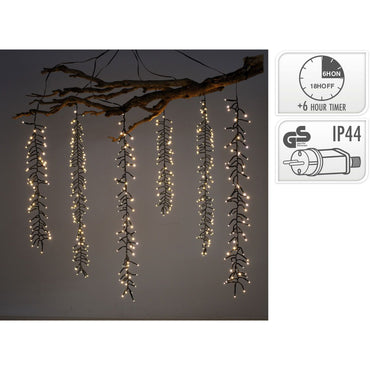 Cascadecluster - 6 Strengen - 480Led - Timer - Afanaya