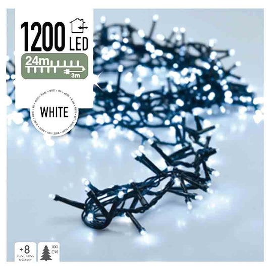 Decorativelighting Micro Cluster 1200 Led's - 24 Meter - Wit - 8 Functies + Geheugen - Afanaya