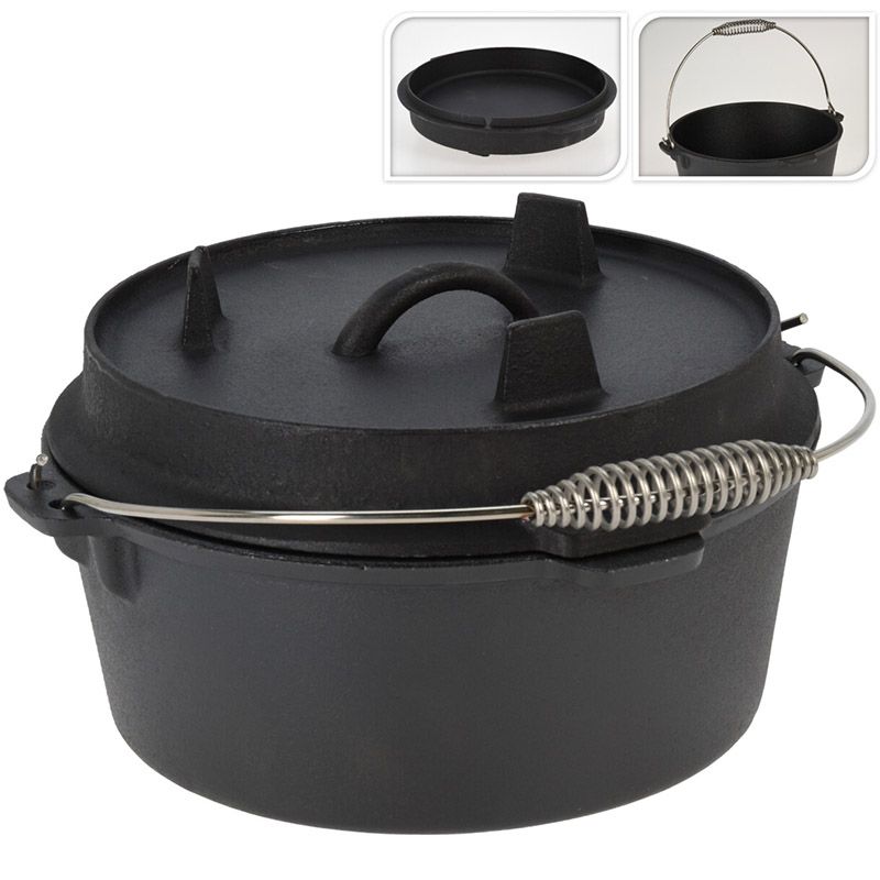 Dutch Oven Pan - Gietijzer - 25 Cm - Afanaya