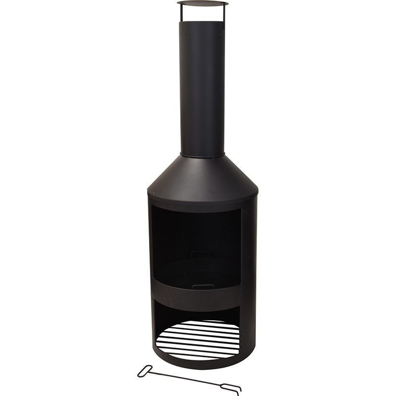 Garden Fireplace Lyon Outdoor Steel Fire Pit Heater – 135 cm High - Afanaya