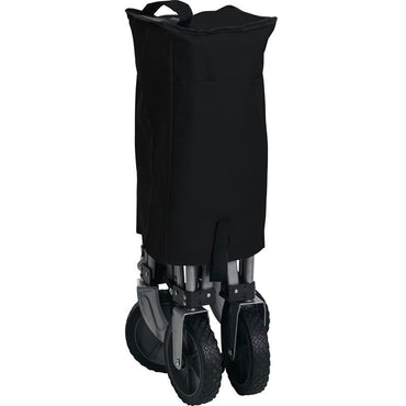 Garden Tool Collection Black Folding Outdoor Trolley Wagon with Protective Cover (90×49×58 cm) - Afanaya