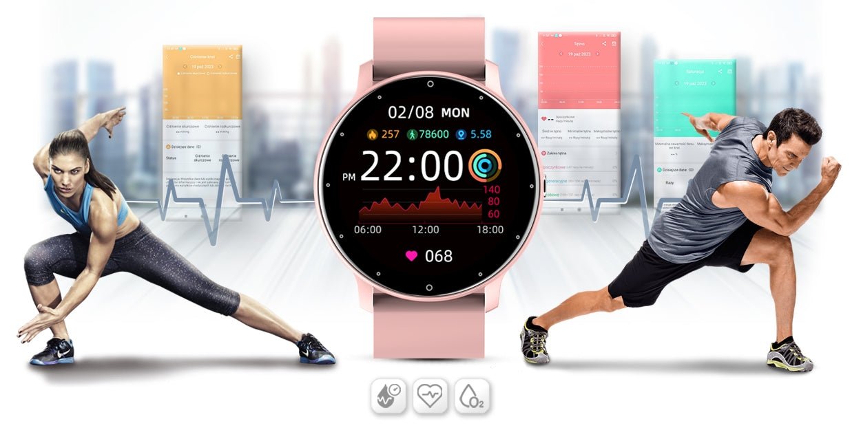 Gravity GT1 - 1 Women’s Smartwatch Elegant Design Fitness Tracker with Heart Rate Sleep & Notifications - Afanaya