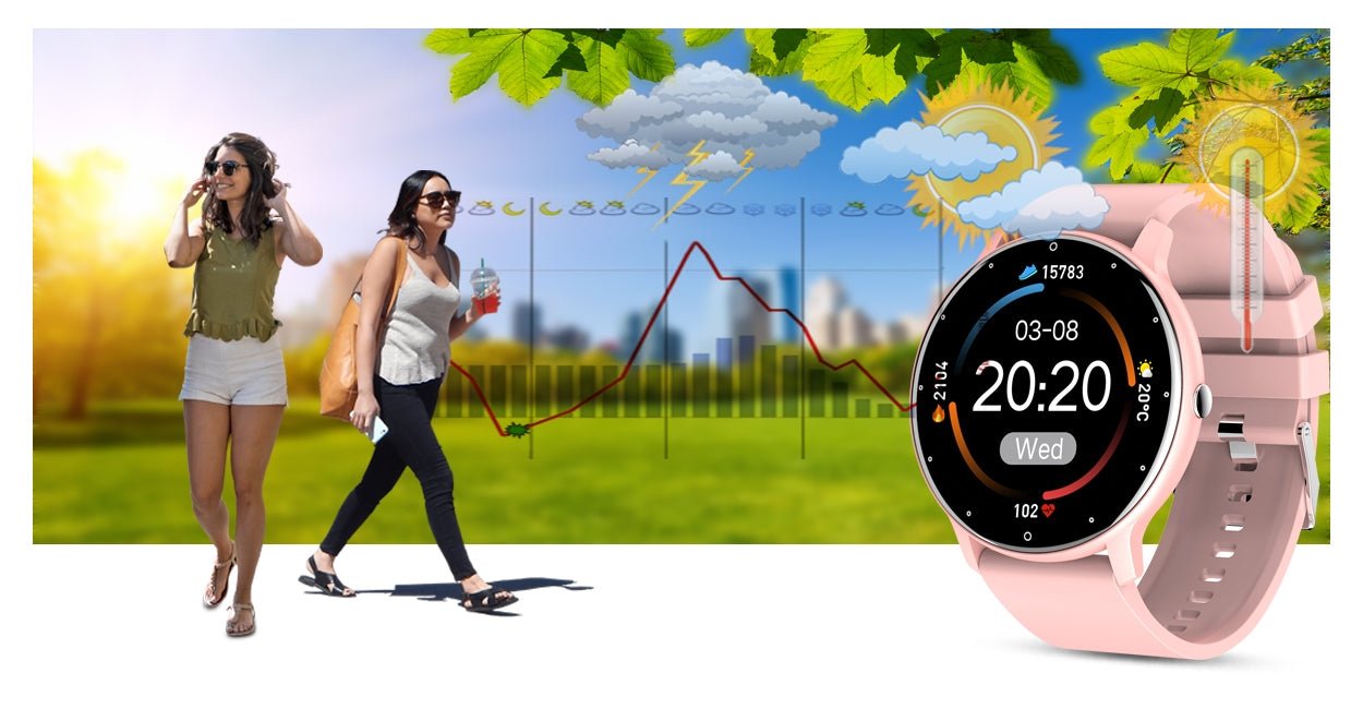 Gravity GT1 - 1 Women’s Smartwatch Elegant Design Fitness Tracker with Heart Rate Sleep & Notifications - Afanaya