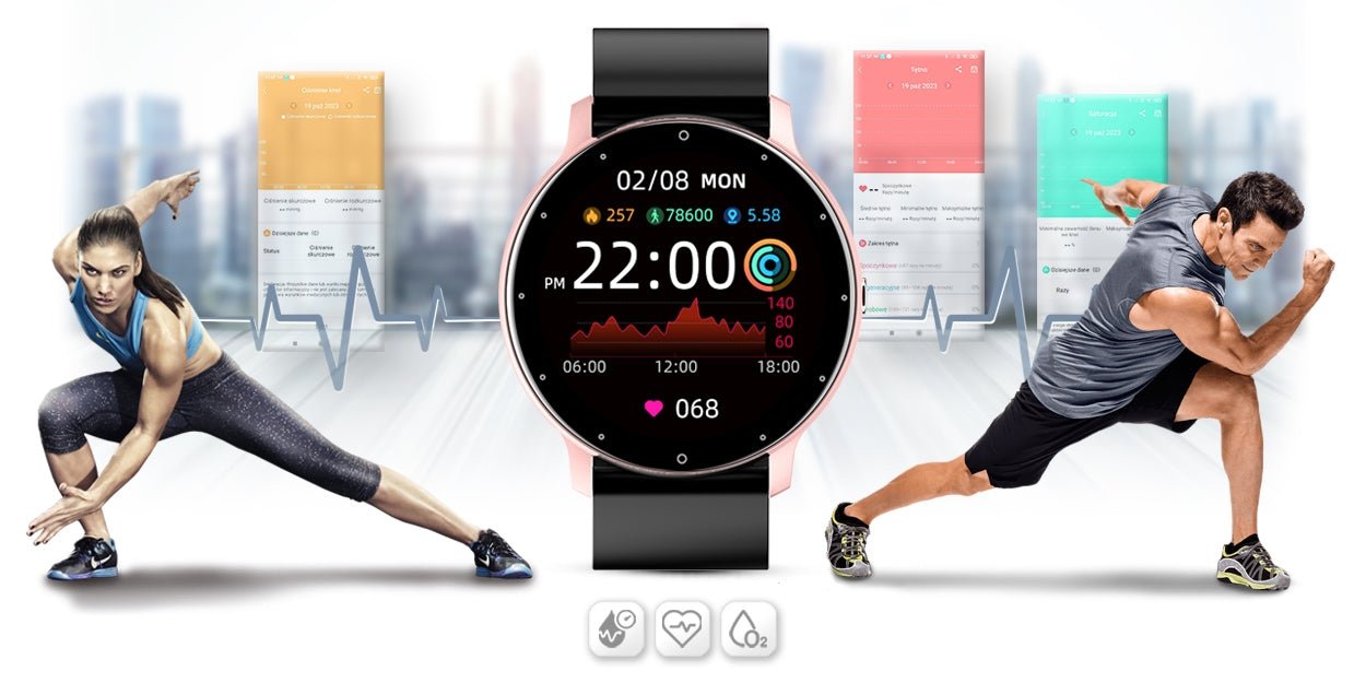 Gravity GT1 - 2 Women’s Smartwatch – Elegant Fitness & Health Tracker - Afanaya