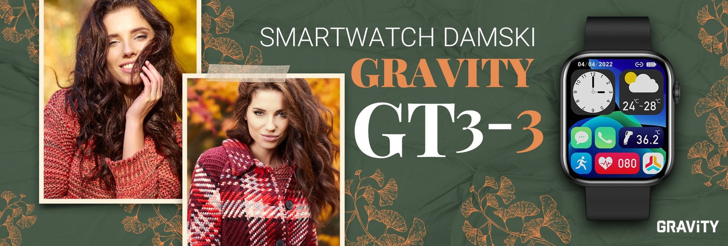 Gravity GT3 - 3 Smartwatch – 1.85” Full Touch Display Bluetooth Call Fitness & Health Tracking – Black - Afanaya
