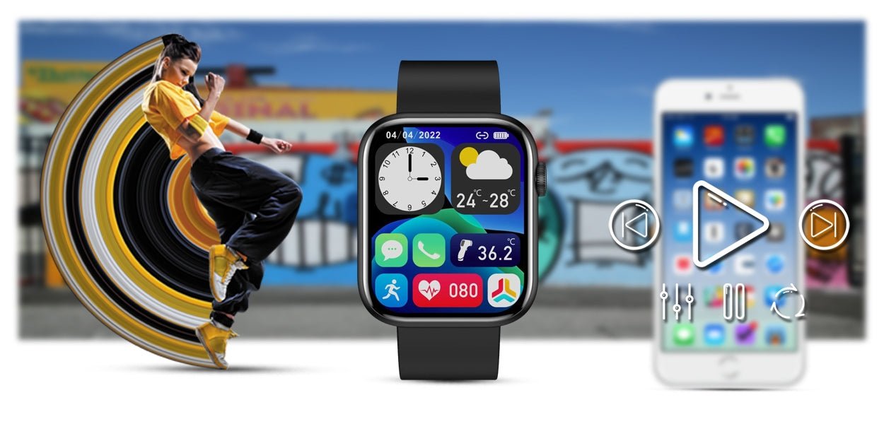 Gravity GT3 - 3 Smartwatch – 1.85” Full Touch Display Bluetooth Call Fitness & Health Tracking – Black - Afanaya