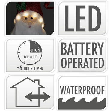 Happy Santa Xxl - 120Cm - Met Led Lampjes - Met Timer - Geschikt Voor Buiten - Afanaya