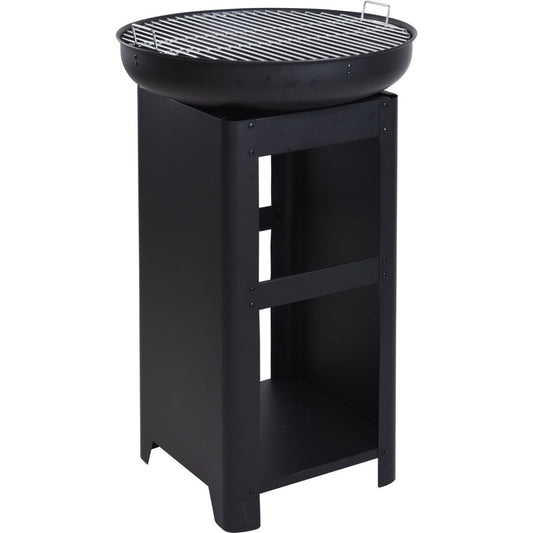 High BBQ Griddle with Storage Shelf – Outdoor Cooking Station for Garden & Terrace - Afanaya