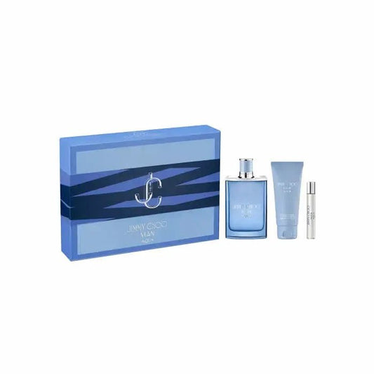 Jimmy Choo Man Aqua Eau De Toilette Vaporisateur 100ml Coffret 3 Produits - Afanaya
