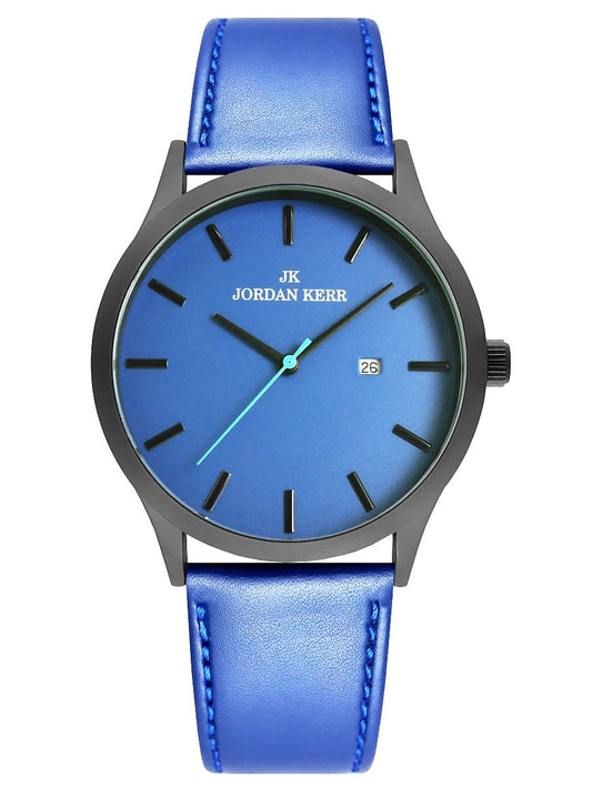 Jordan Kerr L1026 - 3 Men’s Watch – Quartz with Blue Dial - Afanaya