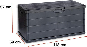 Outdoor Safe with 340L Capacity Wood Effect Large Storage Space - 118X59X57 - Afanaya