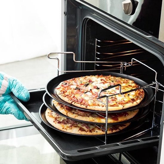 Pizza Baking Set 4 Piece Non-Stick Bakeware Kit Pizza Tray Cutter & Accessories for Home Oven