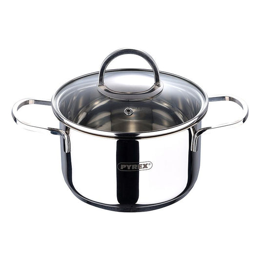 Pyrex Kookpan Met Deksel - Ø16 Cm - 1.7L - Inductie - Afanaya