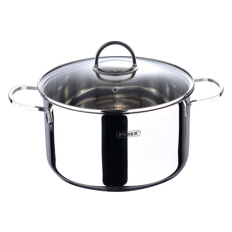 Pyrex Kookpan Met Deksel - Ø24 Cm - 5.7L - Inductie - Afanaya