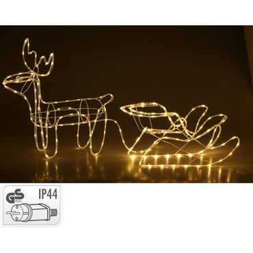 Rendier Met Arreslee - Led Slangverlichting - Afanaya