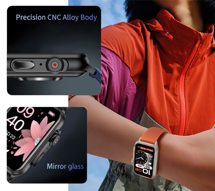 Rubicon RNCF06 Women’s Smartwatch Titanium Case with Orange Strap SMARUB221 - Afanaya