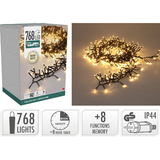 S.i.a. Treecluster Kerstboomverlichting - 768Led - Warm Wit - Afanaya