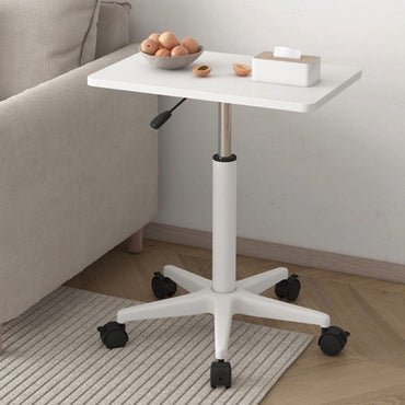 Side Table Classics Adjustable Gas Spring Table Height - White - Afanaya