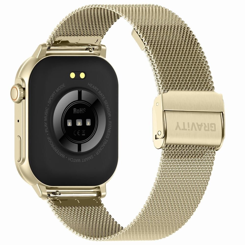 Smartwatch Gravity GT15 - 7 Różowy Pasek Silikonowy + Złota Bransoleta - Afanaya