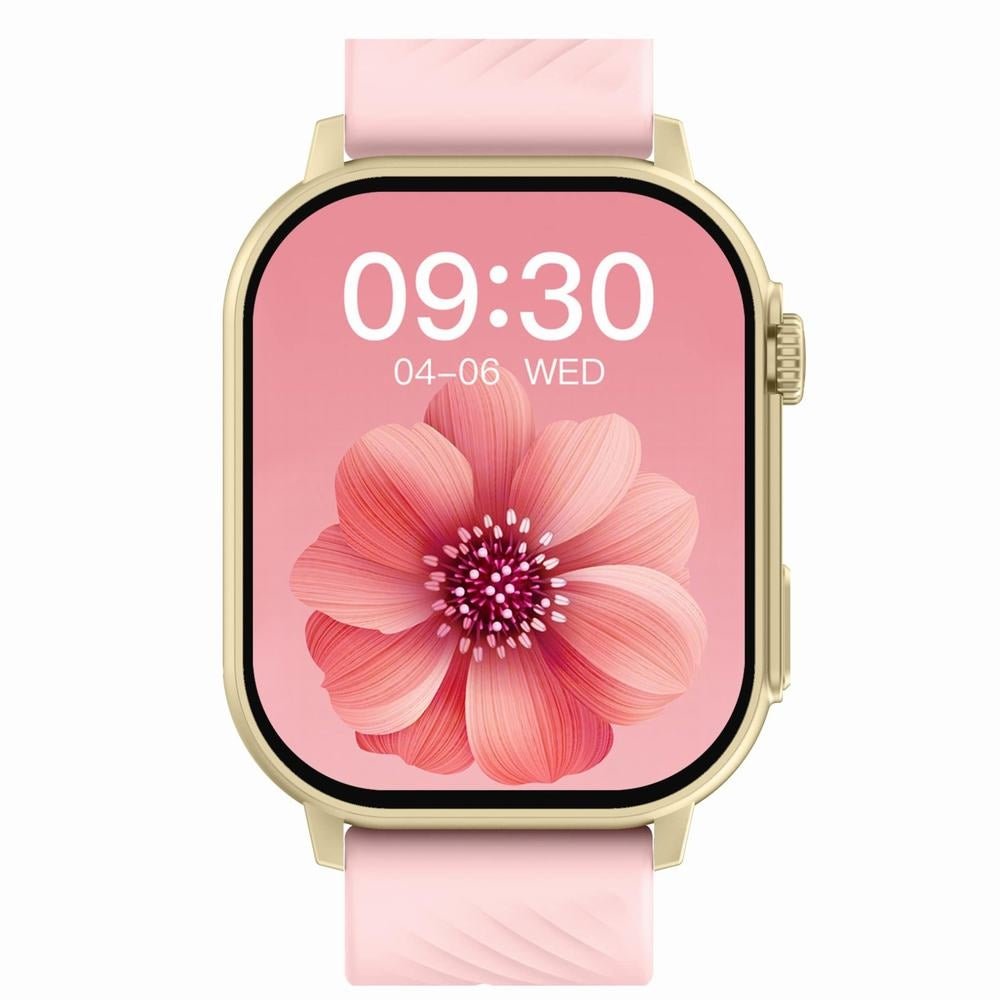 Smartwatch Gravity GT15 - 7 Różowy Pasek Silikonowy + Złota Bransoleta - Afanaya