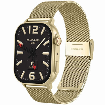 Smartwatch Gravity GT15 - 7 Różowy Pasek Silikonowy + Złota Bransoleta - Afanaya