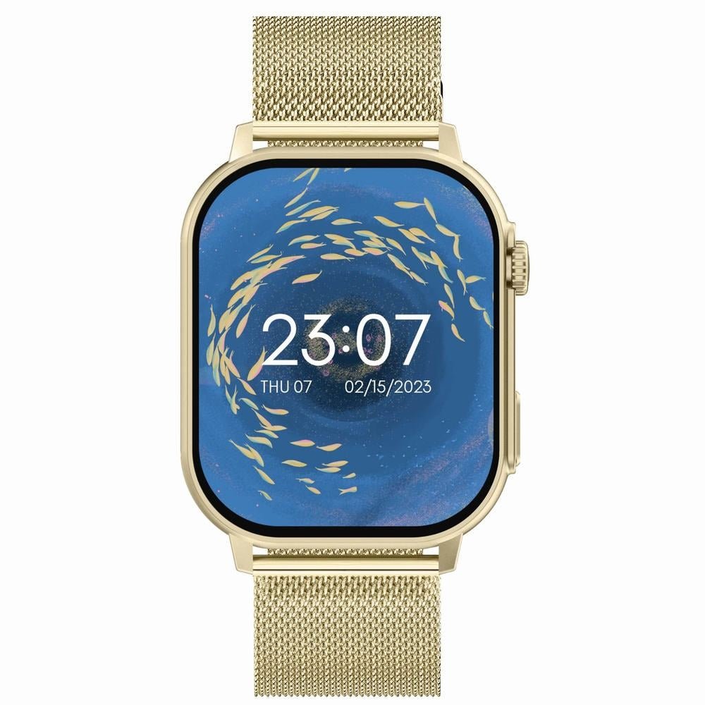 Smartwatch Gravity GT15 - 7 Różowy Pasek Silikonowy + Złota Bransoleta - Afanaya