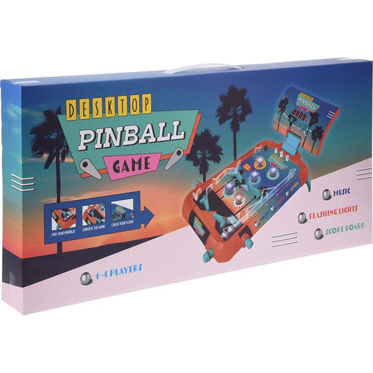 Tabletop Pinball Machine Mini Arcade Game 53 x 26 cm – Classic Pinball Toy - Afanaya