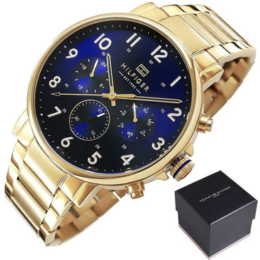 Tommy Hilfiger Daniel 1710384 Men’s Watch Stainless Steel Chronograph with Blue Dial - Afanaya