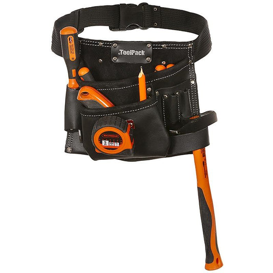 ToolPack Tool Belt Industrial Leather Heavy Duty Work Belt for Tools - Afanaya