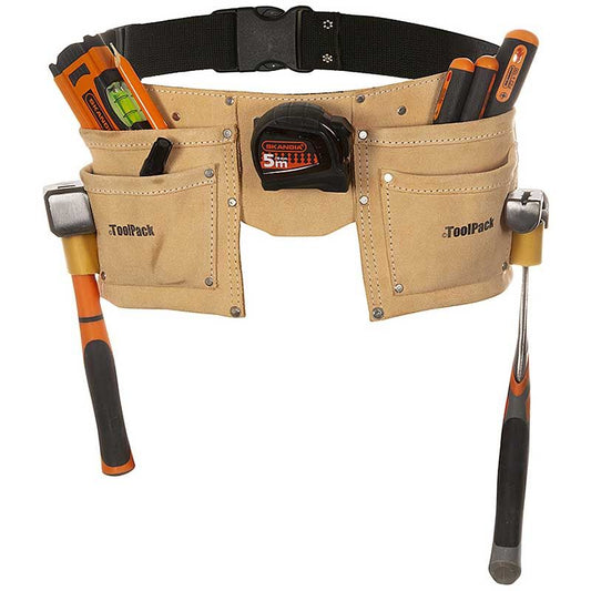 ToolPack Tool Holder with 2 Holsters – Heavy Duty Tool Pouch for Work & Construction - Afanaya