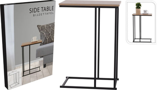 Trends4You Bijzettafel - Banktafeltje - Metaal En Hout - 40X26Xh58Cm - Afanaya