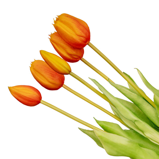 Tulip Bouquet – 5 Pieces – Various Colours – ‘Real Touch’ Artificial Tulips – 42 Cm - Afanaya