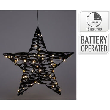 Verlichte Kerstster - Zwart - 40 Cm - 60 Led - Afanaya