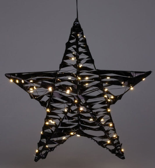 Verlichte Kerstster - Zwart - 40 Cm - 60 Led - Afanaya