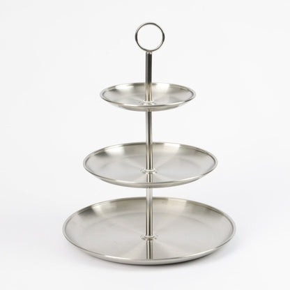 3 Level Shelf Stainless Steel Serving Dish Grand Standard Snacks and Pastries - Afanaya