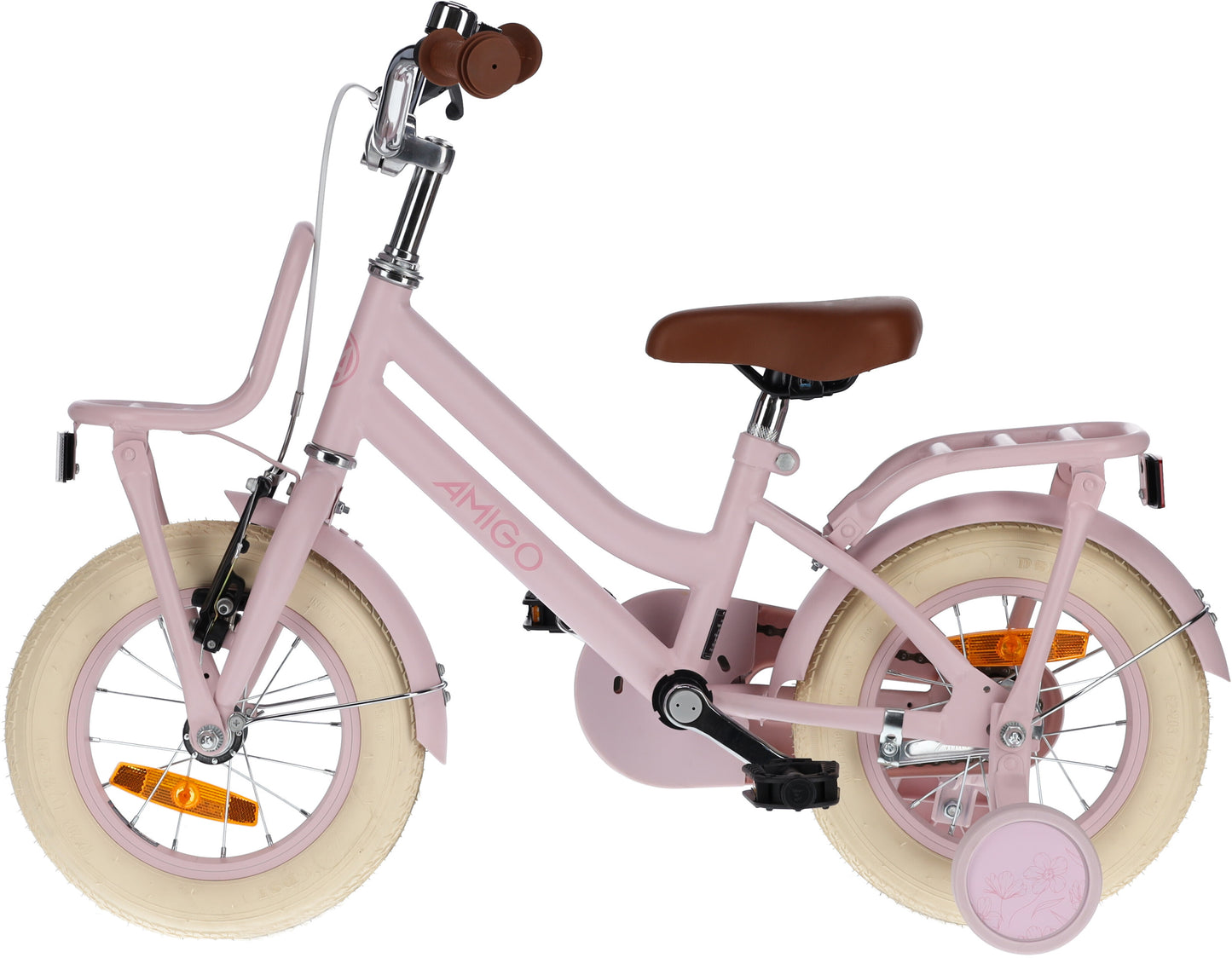 Vélo pour enfants et filles AMIGO Bella Bike 12" 21 cm Frein à rétropédalage Rose 