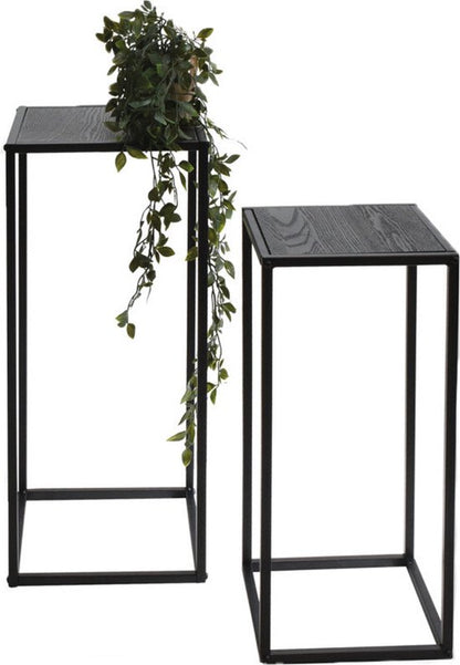 Trends4You Plantenstandaard - 50 En 60 Cm Hoog - Noir