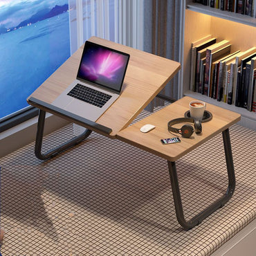 Adjustable Bed Table Laptop Bed Tray with Metal Frame for Reading, Working & Breakfast in Bed - Afanaya