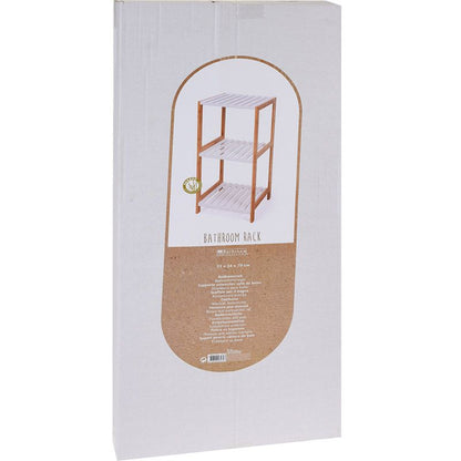 Bamboo and MDF Towel Rack Modern Bathroom Storage Stand - Afanaya