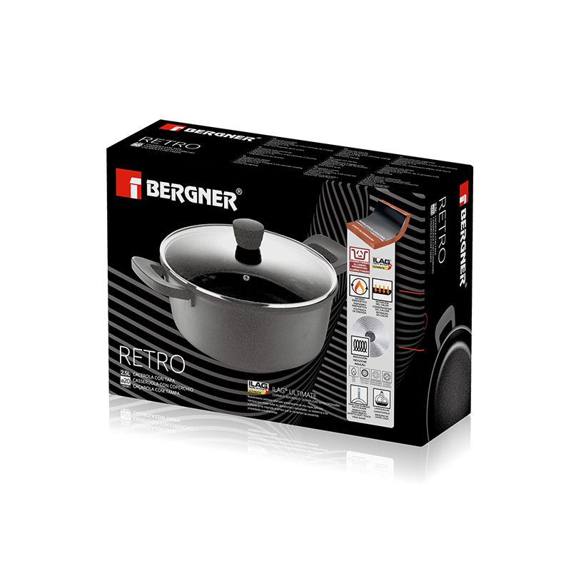 Bergner Kookpan Retro - Inductie - D20 X H9.5 Cm - 2.5 Liter - Afanaya