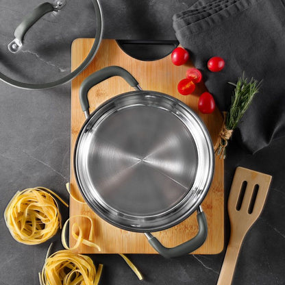 Bergner Midnight Rvs Kookpan Met Deksel - Inductie - 20Cm - 2.3L - Afanaya