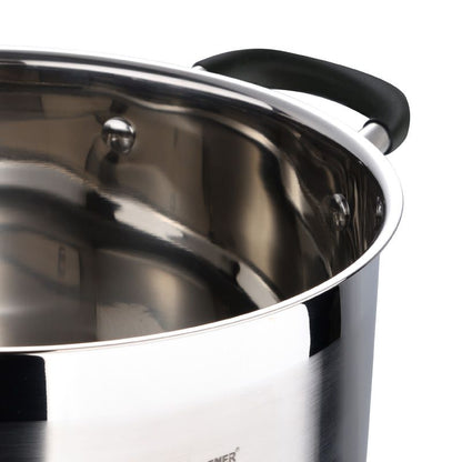 Bergner Midnight Rvs Soeppan Met Deksel - Inductie - 28Cm - 9.5L - Afanaya
