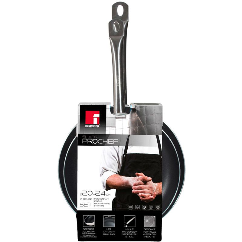 Bergner Prochef Platinum Koekenpannenset - 2 - Delig - Afanaya