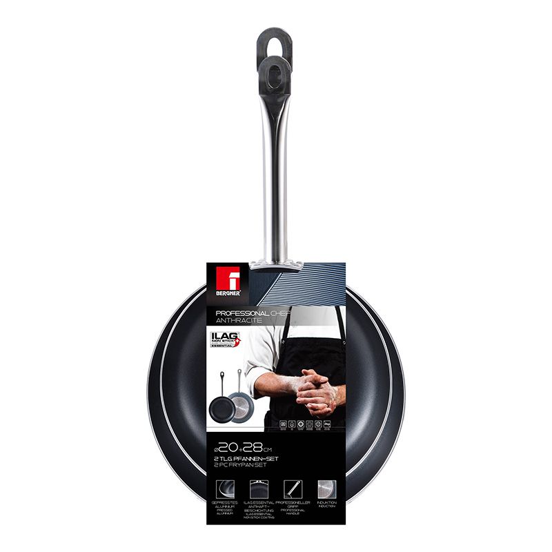 Bergner Professional Chef Koekenpannenset - Voor Inductie - 20+28Cm - Afanaya